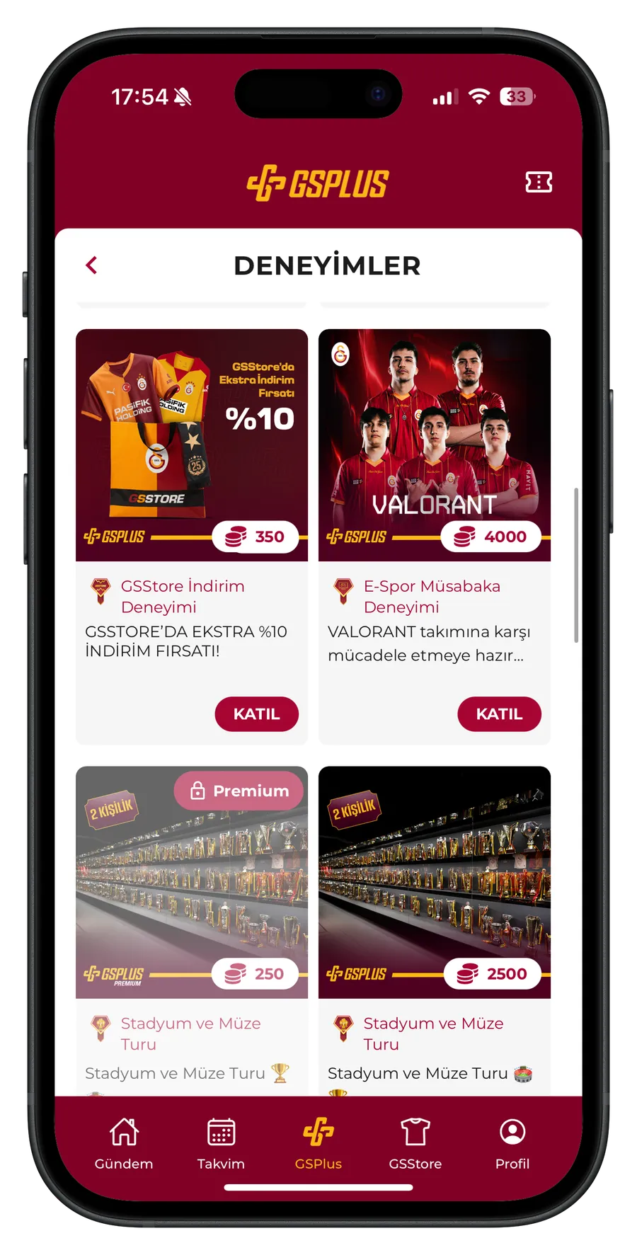 Galatasaray SK app screen